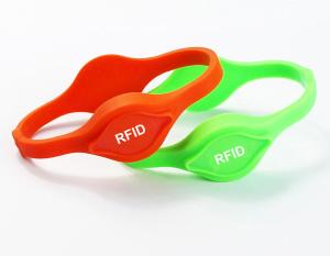 Wholesale LF / HF Silicone Pool Pass Wristbands , Dual Chips Uhf Rfid Wristband from china suppliers