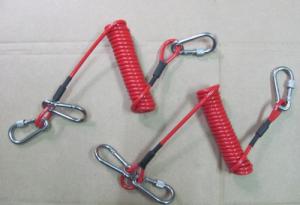 Wholesale Carabiners red color coiled cable tool lanyard tether short and strong cord made of PU from china suppliers