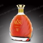 Liquor Wine Cognac Flat Flask Glass Bottle 750ml With Cork Stopper