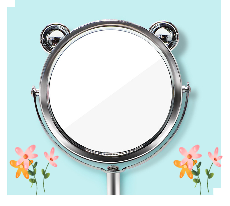 Custom packing Cute Small Table Top Travel Cosmetic Standing Espejo Makeup Desk Mirror