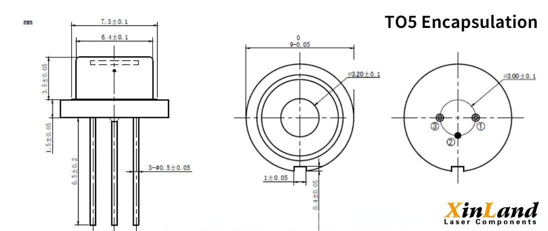 TO-5 Package 1064nm Laser Diode 100mW/150mW/200mW With PD Far Infrared Invisible Light