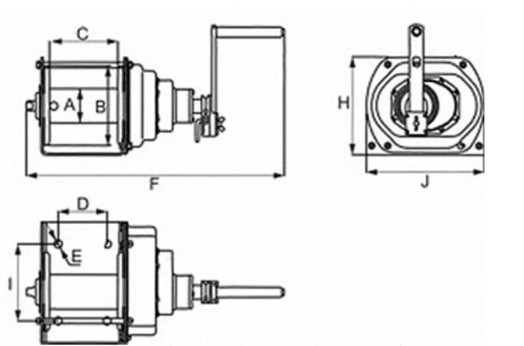 Steel Wire Rope Brake Hand Winch Worm Gear Hand Winch With Cable , 3 Ton Capacity