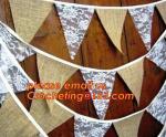 11pcs Burlap Lace Banner Bunting Jute Rustic Wedding Banner, Sweetheart Table