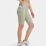 Plus Size Casual Sports Yoga Pants Waist Cross Pockets Shorts Women Gym