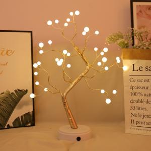 Wholesale 108 LED USB 3D Table-Lamp Copper Wire Christmas Fire Tree Night Light for Home Holiday Bedroom Indoor Kids Bar Decor Fairy Light from china suppliers