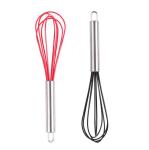 Practical Kitchen Tools 10 " Food Silicone Egg Beater Stainless Steel Handle