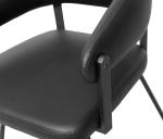 Sleek Design Black Swivel Dining Chairs Easy Cleaning for Dining Room Seating