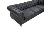 Comfortable Three Seater Leather Sofa Customed Color Living Room Decoration