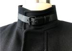 Black Plastic Zip Through Mens Medium Trench Coat / Cavalry Twill Coat TW85490