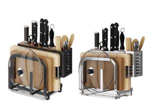Wholesale SGS Multifunctional Kitchen Cutting Board Organizer / Chopping Board Storage Rack from china suppliers