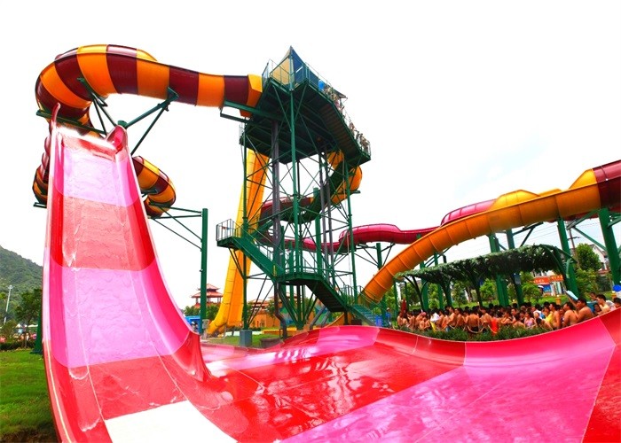 Customized FRP Boomerang Indoor Water Park Slide