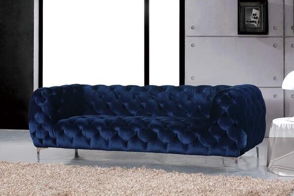 Hot sale velvet chesterfield sofa tufted upholstery blue velvet event rental