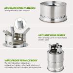 Mini Portable Wood Burning Stove, Camping Stove Foldable Stainless Steel