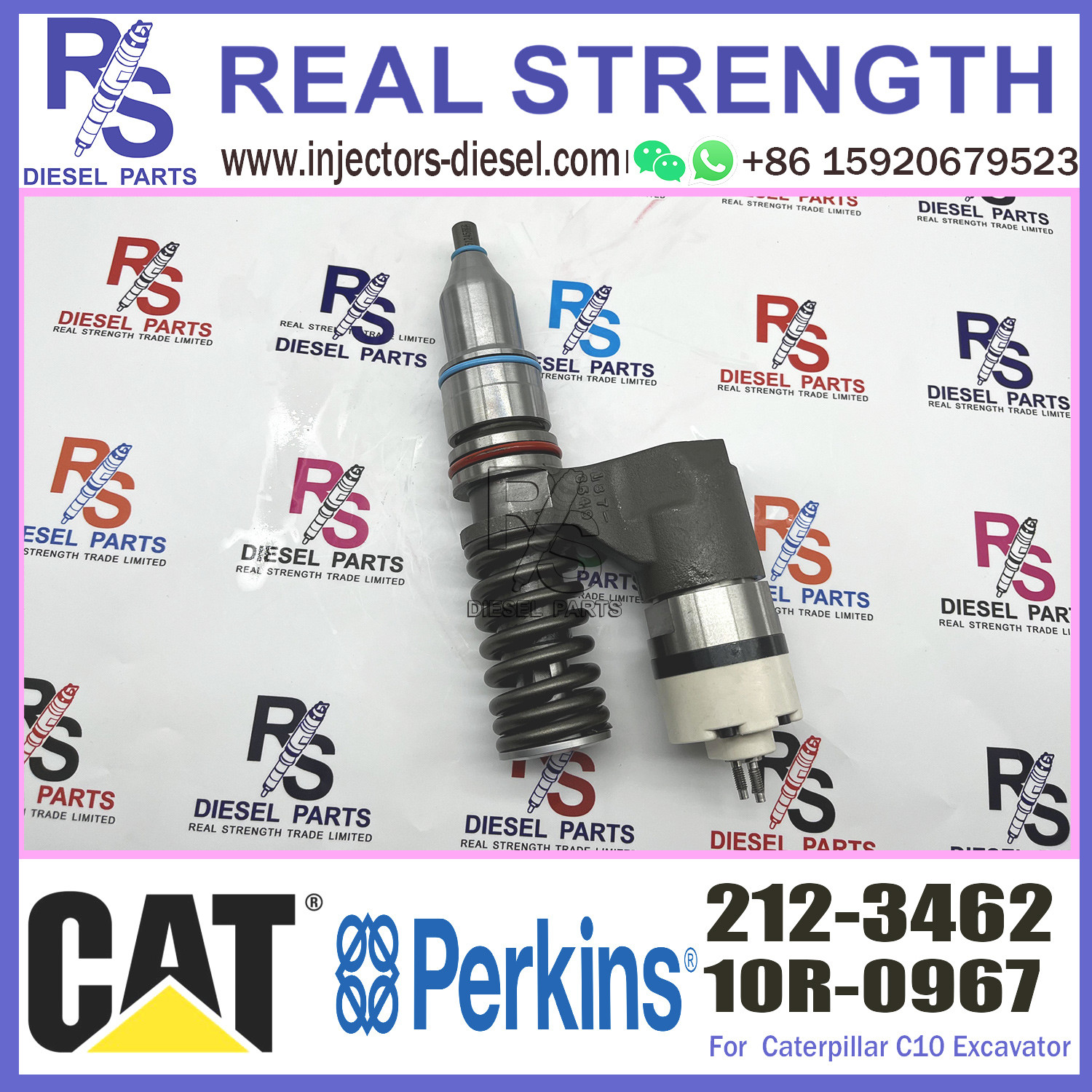 Diesel Engine Fuel Injector Excavator Accessories Diesel Motor Parts 2123462 212-3462 for Caterpillar CAT 345B 345B L C-