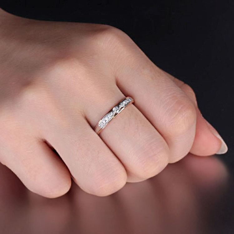 18K Rose Gold White Gold 0.16 Carat Daimonds Engagement Ring (GDR001)