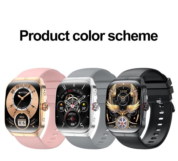 HK80 Smart Watch 1.95inch Amoled Men BT Voice Assistant Health Monitoring