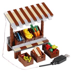 Wholesale City accessories street view food vegetable fruits stand shop building block from china suppliers
