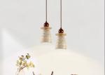 Yellow travertine wooden pendant lamp bedroom for home decorator interior stone