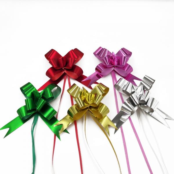 Butterfly Metallic 30mm Wedding Pull Bows Red silver for gift boxes