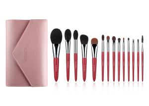 Wholesale 14pcs Wood Handle Synthetic Makeup Brushes Set With Copper Ferrule from china suppliers