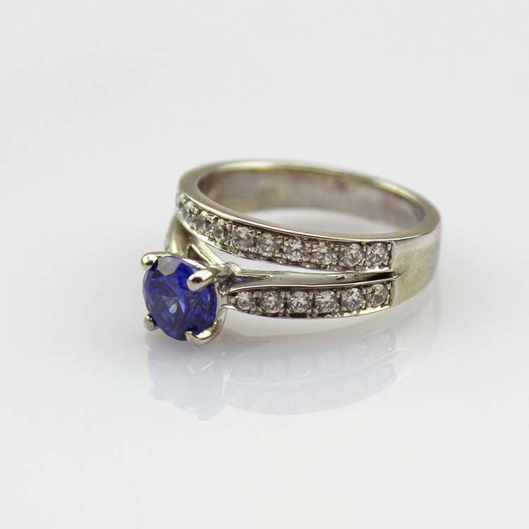925 Sterling Silver 6mm CZ Diamonds Engagement Wedding Ring(R283)