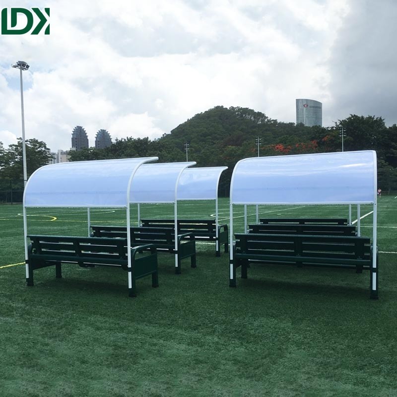 2.15m Aluminum Soccer Pitch Portable Soccer Bench With Tent Player Team Rest Area Equipment