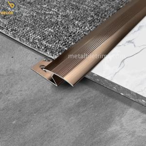 Wholesale Metal Al6063 Flooring To Carpet Transition Strip Shiny Coffee Self Adhesive from china suppliers