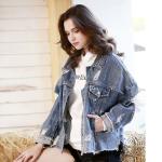 BEIANJI Irregular Ripped Denim Top Heavy Industry Nail Bead