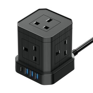 Wholesale Residential USB C Extension Lead 5 Way Cube Power Strip With 4 USB Slots from china suppliers