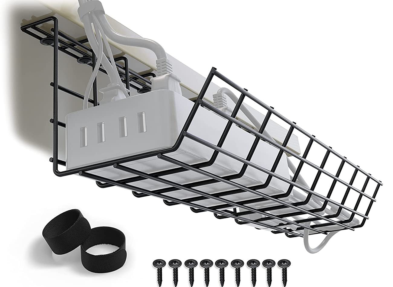 Organize Your Cables with 43x10x10cm Under Desk Cable Tray No More Tangled Wires