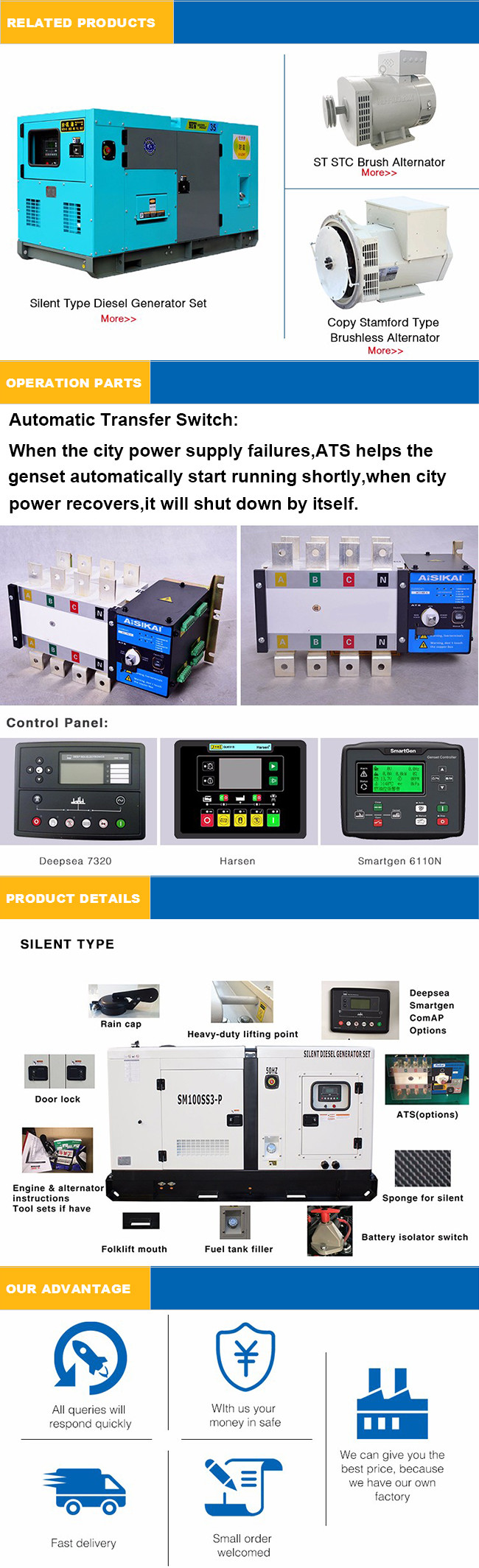 Noise Reducing Enclosure Yanmar Inverter Generator Large Fuel Tank Cost Effective