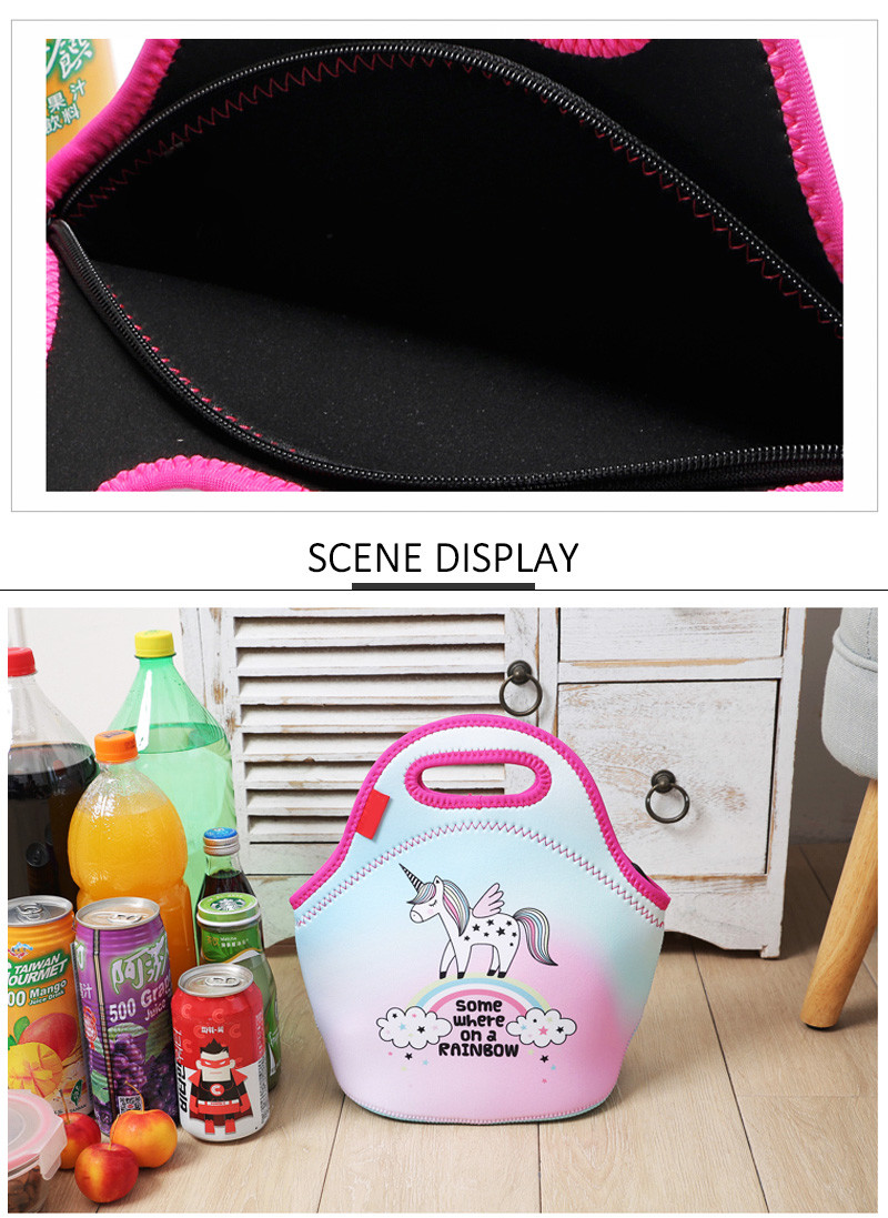 Girls Neoprene Thermal Insulated Bento Lunch Bag