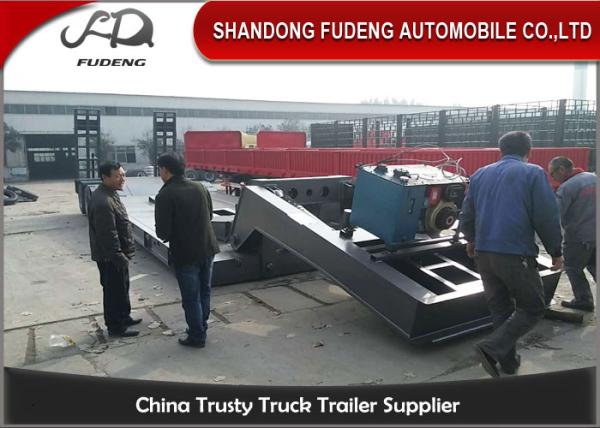 Hydraulic Gooseneck lowboy Trailer , 80 Tons Detachable front loading Low Loader