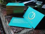 Fashion Style Premium Business Cards Gold Foil Lettering , Spot Uv Name Card