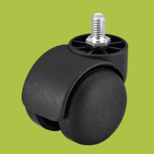 Wholesale free samples 50mm double wheel casters thread stem black furniture casters from china suppliers