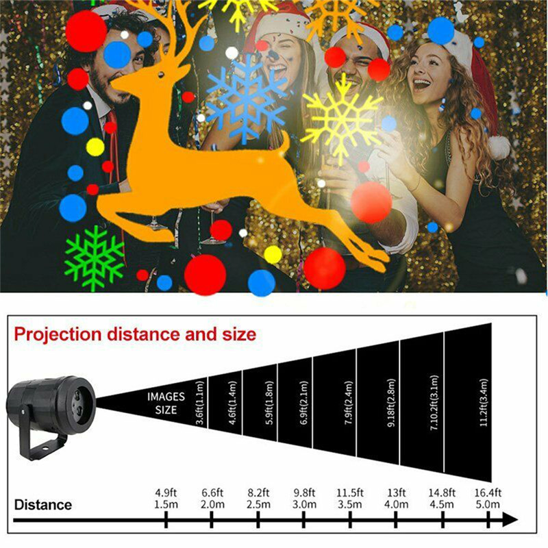 LED Christmas Snowflake Projector Lights Xmas Decoration Lights 2700K