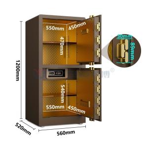 Wholesale 95kg Smart Home Safe Fingerprint Lock Double Door YB/RS-120D Coffee from china suppliers