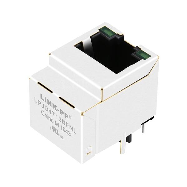 LPJD4713BFNL 1000 Base-T Gigabit Vertical RJ45 Jack With Magnetics Green/Green