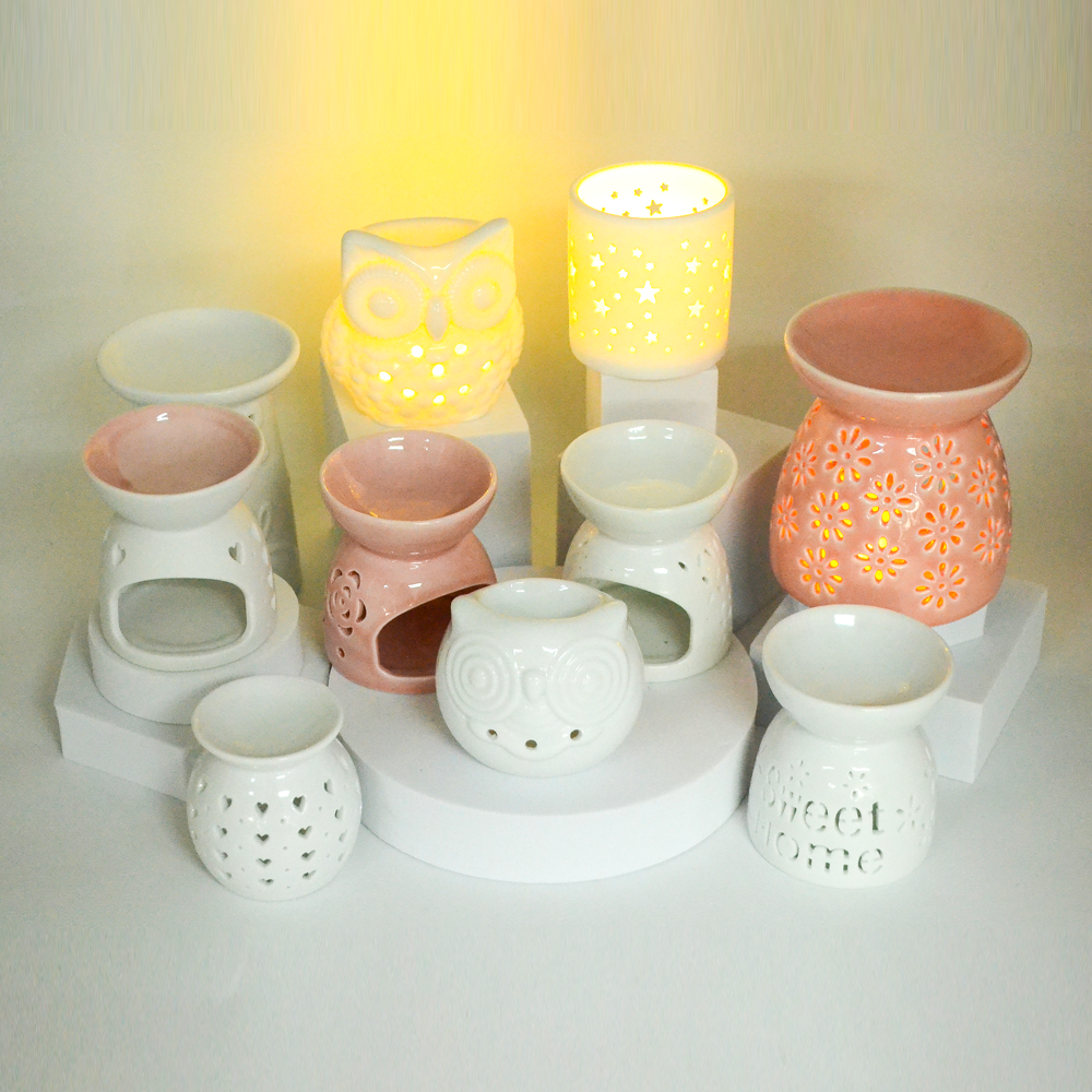 Tea Light Candle Holder Wax Melt Warmer Essential Oil Burner Ceramic Wax Melt Burners