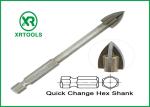 Hex Shank Metric Masonry Drill Bits Cross Carbide Tip For Glass / Ceramic Tile