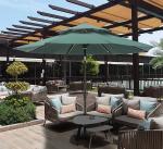 Resort Sunshade Umbrella White LED Light Centre Pole Circular Rotatable Parasol