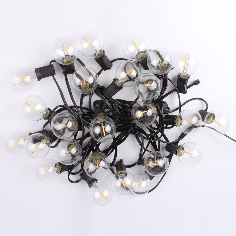Waterproof G40 25ft 25sockets Garden Outdoor Decoration Solar powered string light G40 Solar LED String Lights