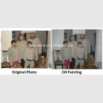 Creative Family Pet Children Portrait Painting On Canvas Waterproof Bubble Film
