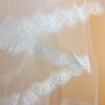 39‘’--118‘’ Ivory/White Bridal Veil Eyelase French Lace Edge Wedding Accessories