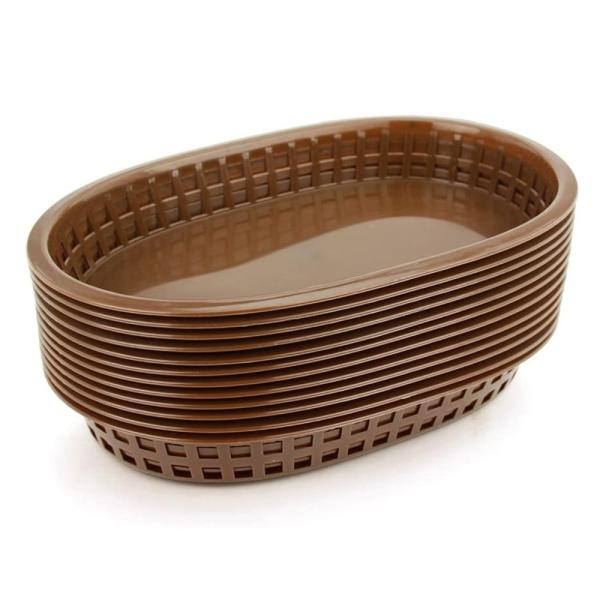 Foodservice Plastic Fry Fast Food Basket Bread Baskets Oval-Shaped Tray
