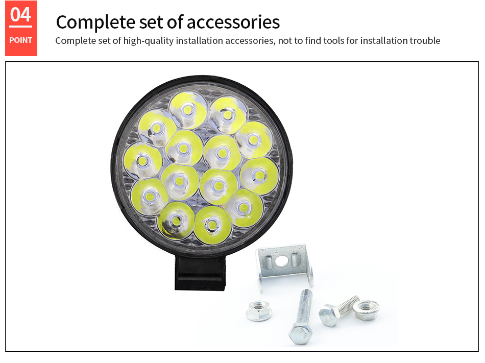 4X4 Offroad Headlight 14SMD 12V-80V Double Color Truck Spotlights