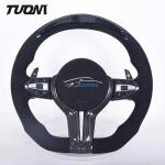 Black Alcantara Genuine BMW Carbon Fiber Steering Wheel With LED Lights