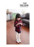 2016 Fashion Korean Style Kid's Checked Pattern Red Color Long Sleeve
