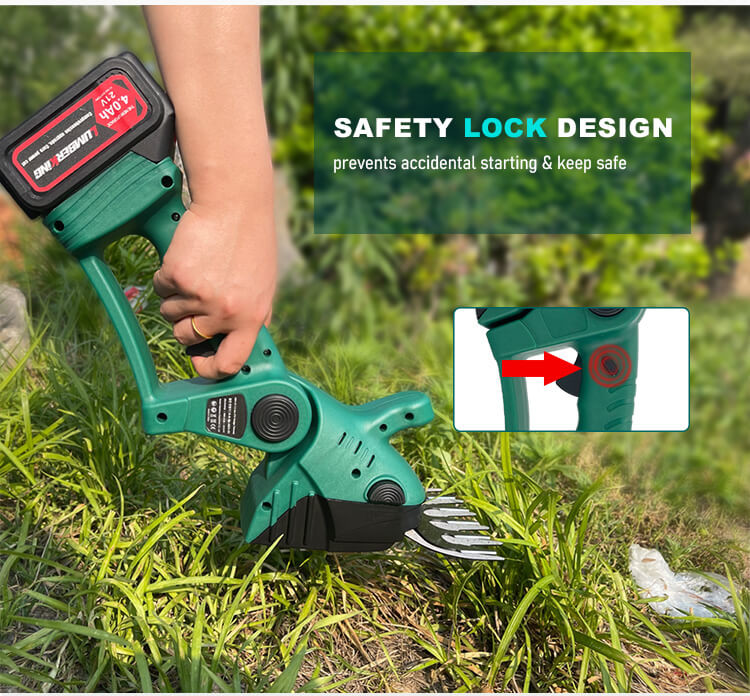 Powerful Lithium Hedge Trimmer With Multi-Purpose Cutting Heads For Hedges And Grass