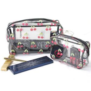 Wholesale Zipper Closure Cherry Print PVC Cosmetic Toiletry Bag from china suppliers